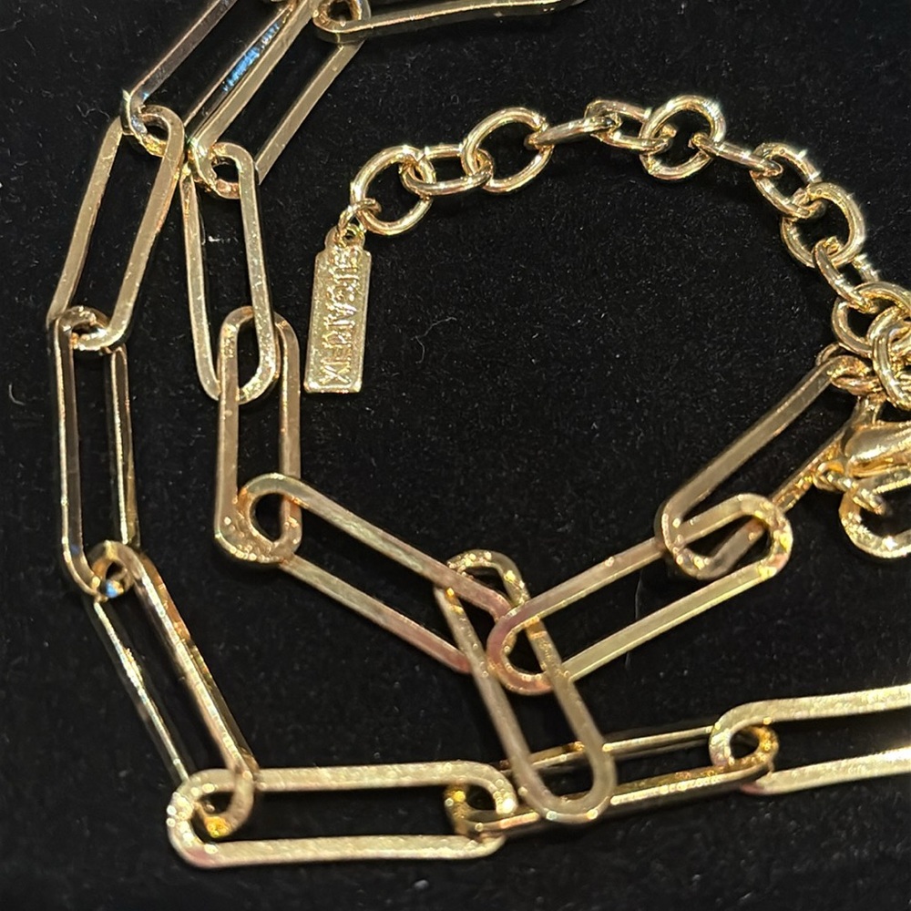 Sugarfix Paperclip Gold Modern Geometric Necklace 17-19”